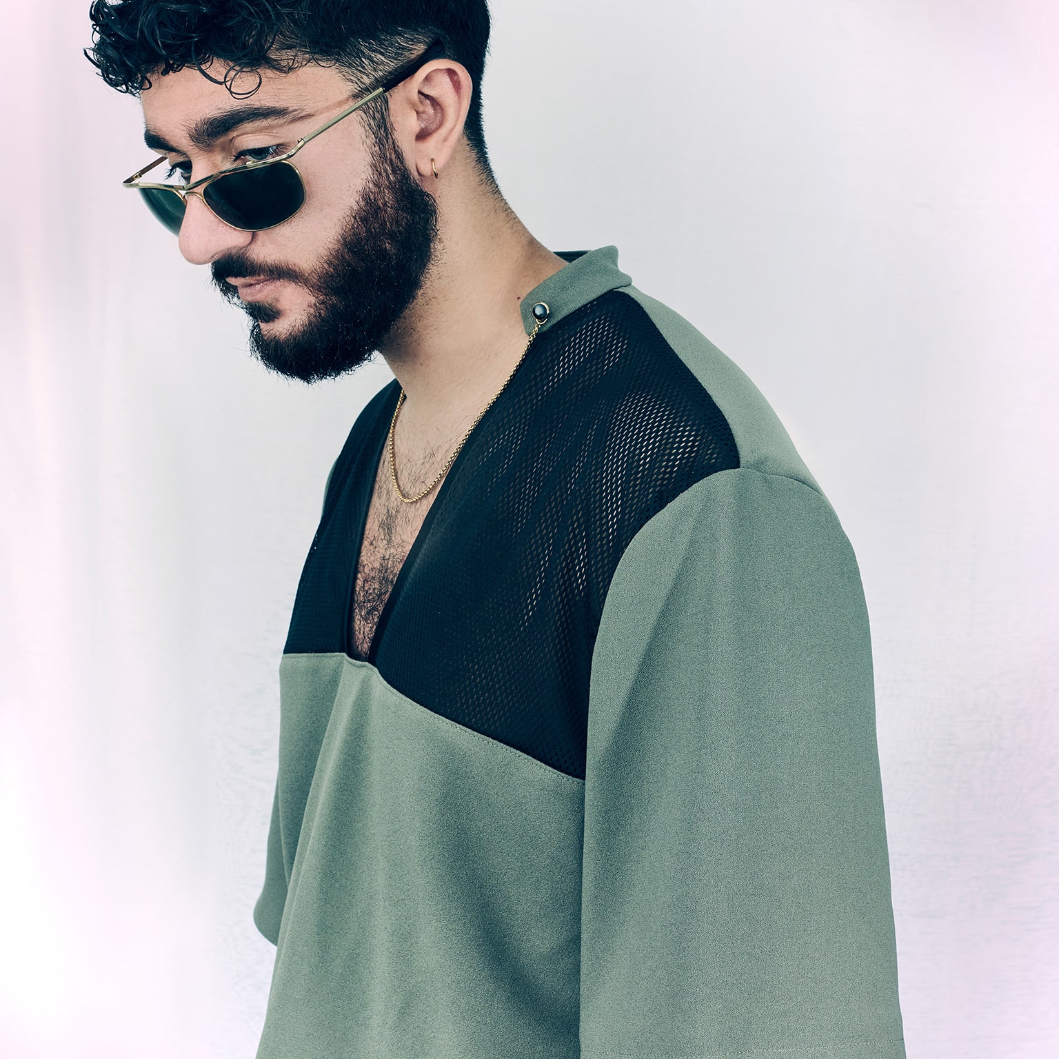 Top oversize homme Midwinter vert Sarah Baltini
